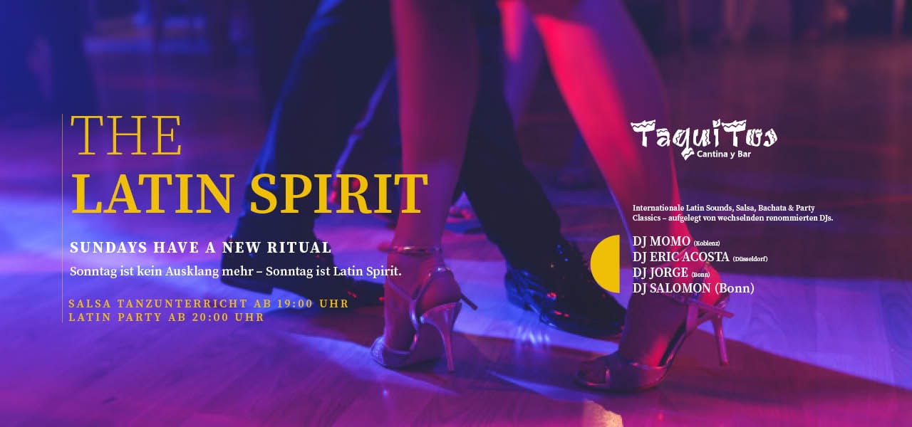 Salsa & Latin Party Koblenz – The Latin Spirit sonntags im Taquitos
